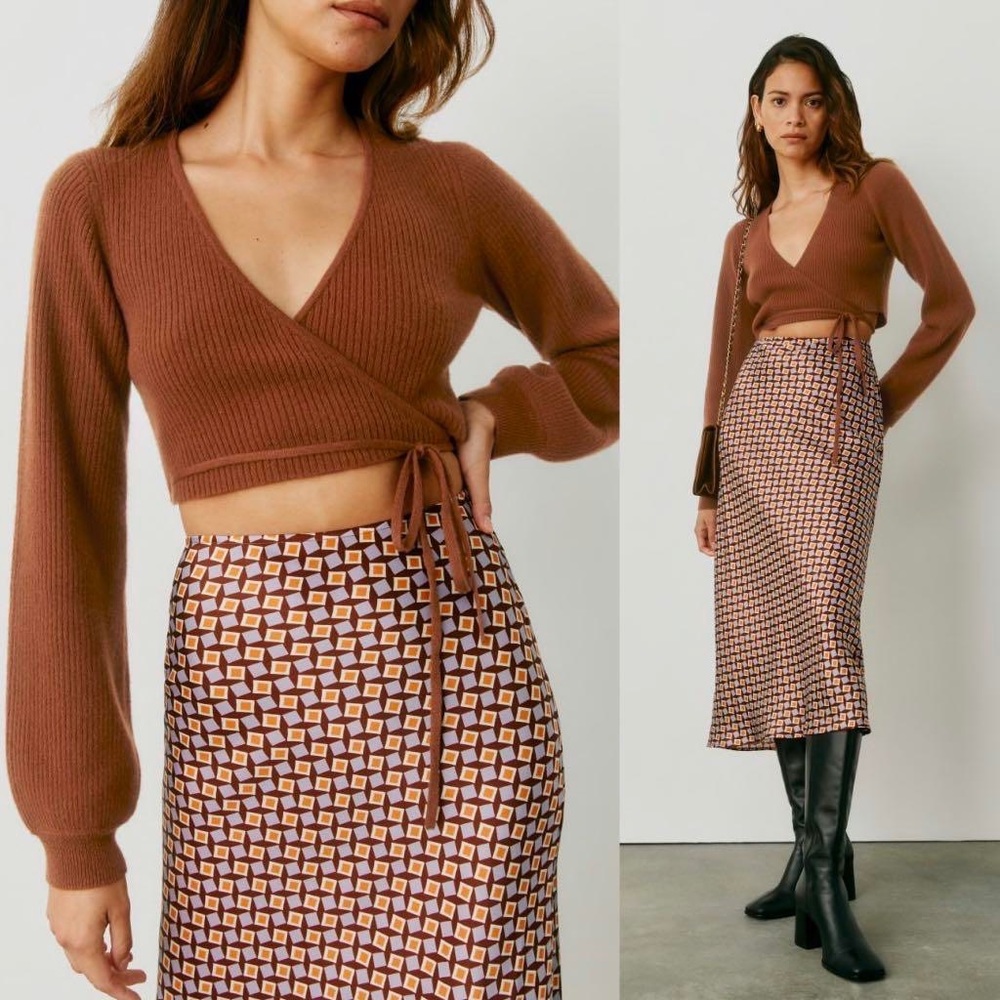 Reformation cashmere wrap sweater